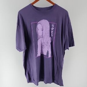 Junji Ito Uzumaki Hair Spirals T-Shirt  Anime Design Pirple 2X